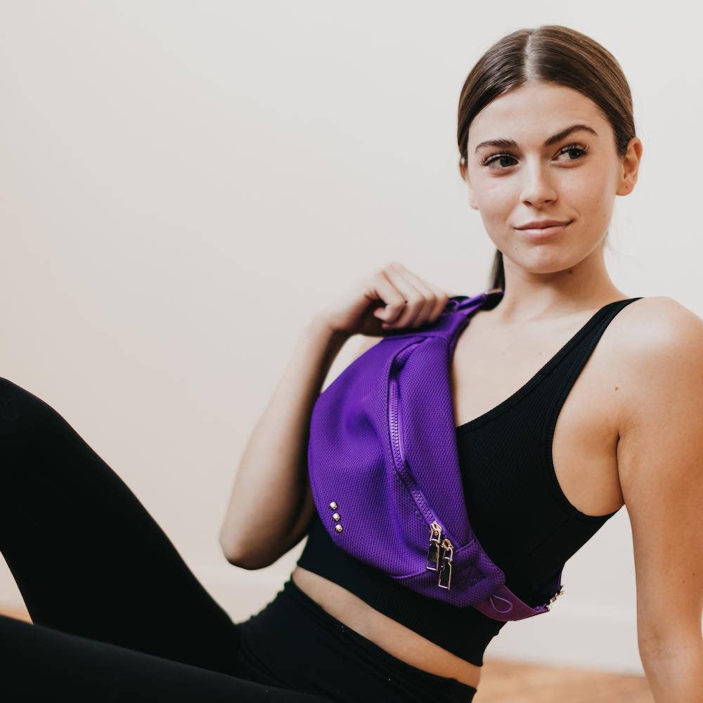Fast and Free Athletic Bum Bag: Purple-Inspired by Justeen-Women's Clothing Boutique in Chicago, Illinois