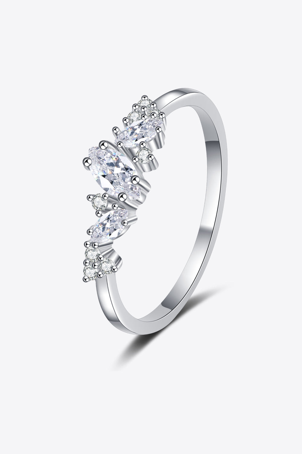 Adored Moissanite Rhodium-Plated Ring-Rings-Inspired by Justeen-Women's Clothing Boutique in Chicago, Illinois