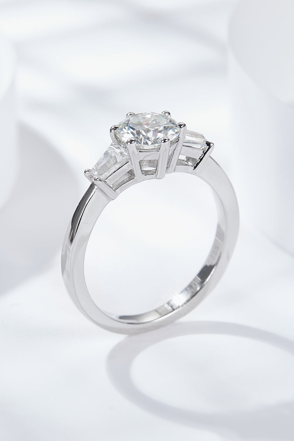 Loyal Love 1 Carat Moissanite Platinum-Plated Ring-Rings-Inspired by Justeen-Women's Clothing Boutique in Chicago, Illinois