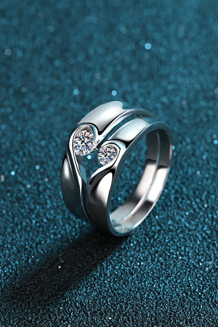 Moissanite Rhodium-Plated Ring-Rings-Inspired by Justeen-Women's Clothing Boutique in Chicago, Illinois