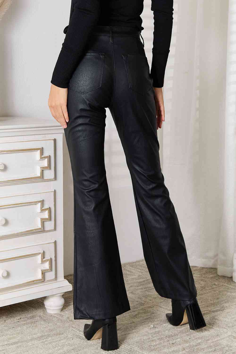 Kancan Slit Flare Leg Pants-Denim-Inspired by Justeen-Women's Clothing Boutique in Chicago, Illinois