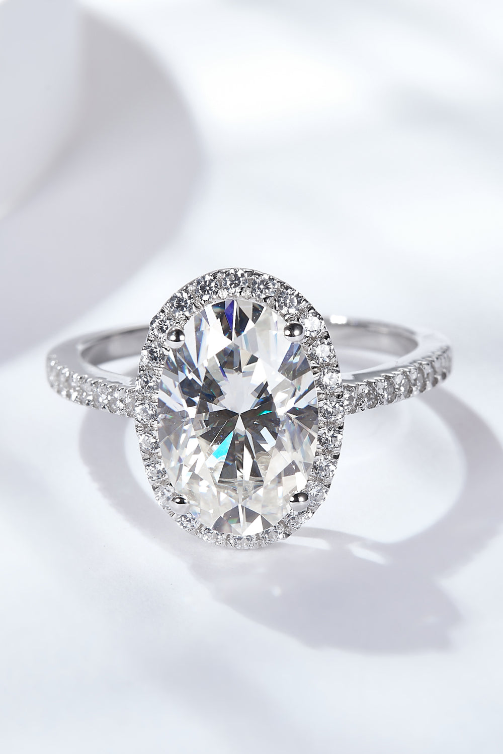 4.5 Carat Moissanite Halo Ring-Rings-Inspired by Justeen-Women's Clothing Boutique in Chicago, Illinois