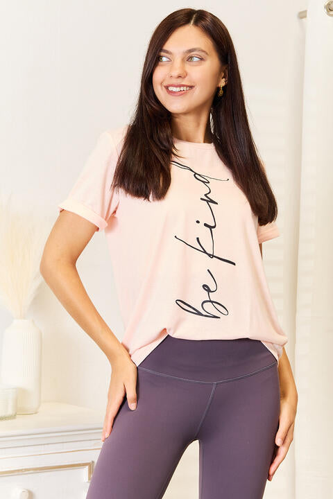 Simply Love BE KIND Graphic Round Neck T-Shirt-Short Sleeve Tops-Inspired by Justeen-Women's Clothing Boutique in Chicago, Illinois