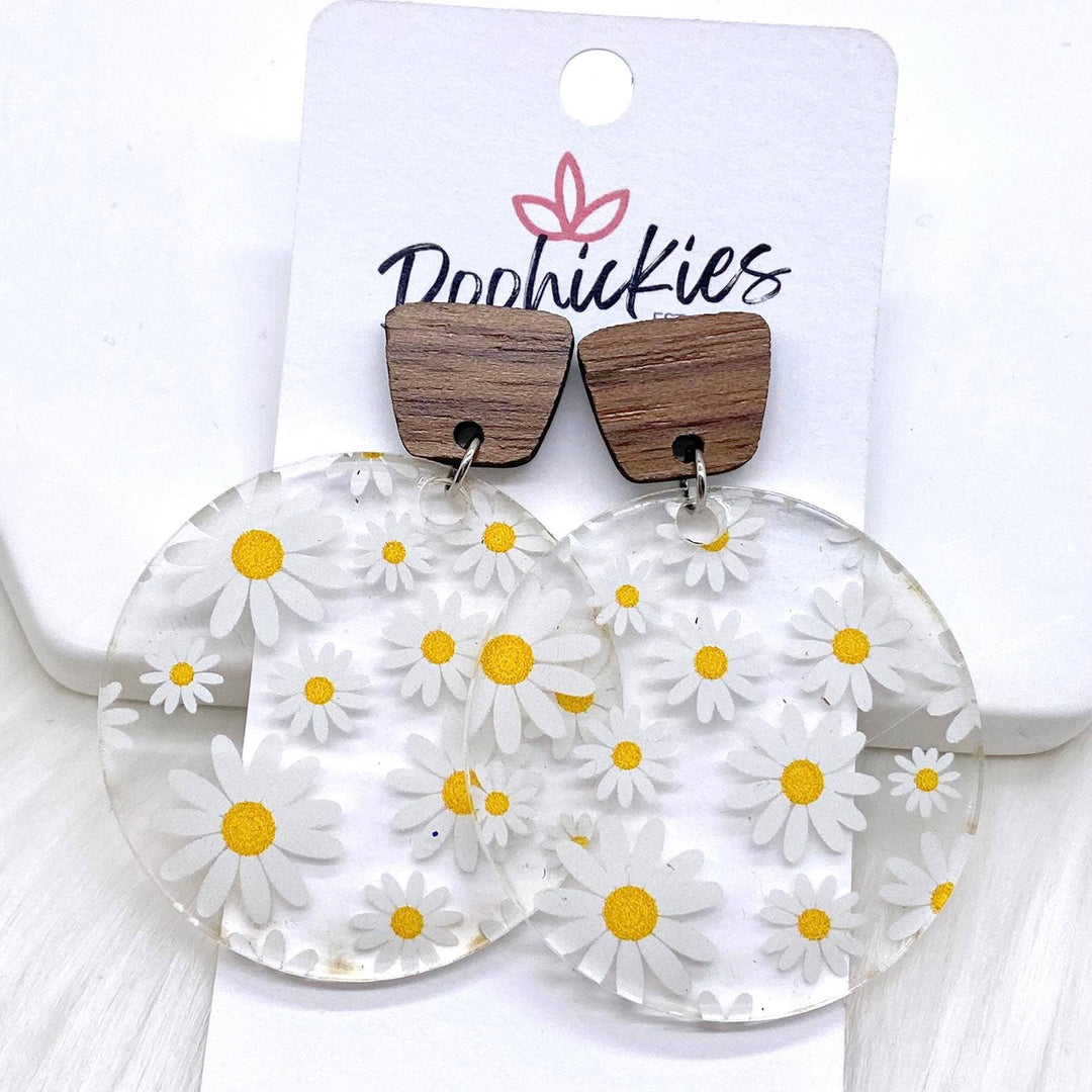 Daisy Piggyback Acrylic Dangle Earrings-Earrings-Inspired by Justeen-Women's Clothing Boutique in Chicago, Illinois