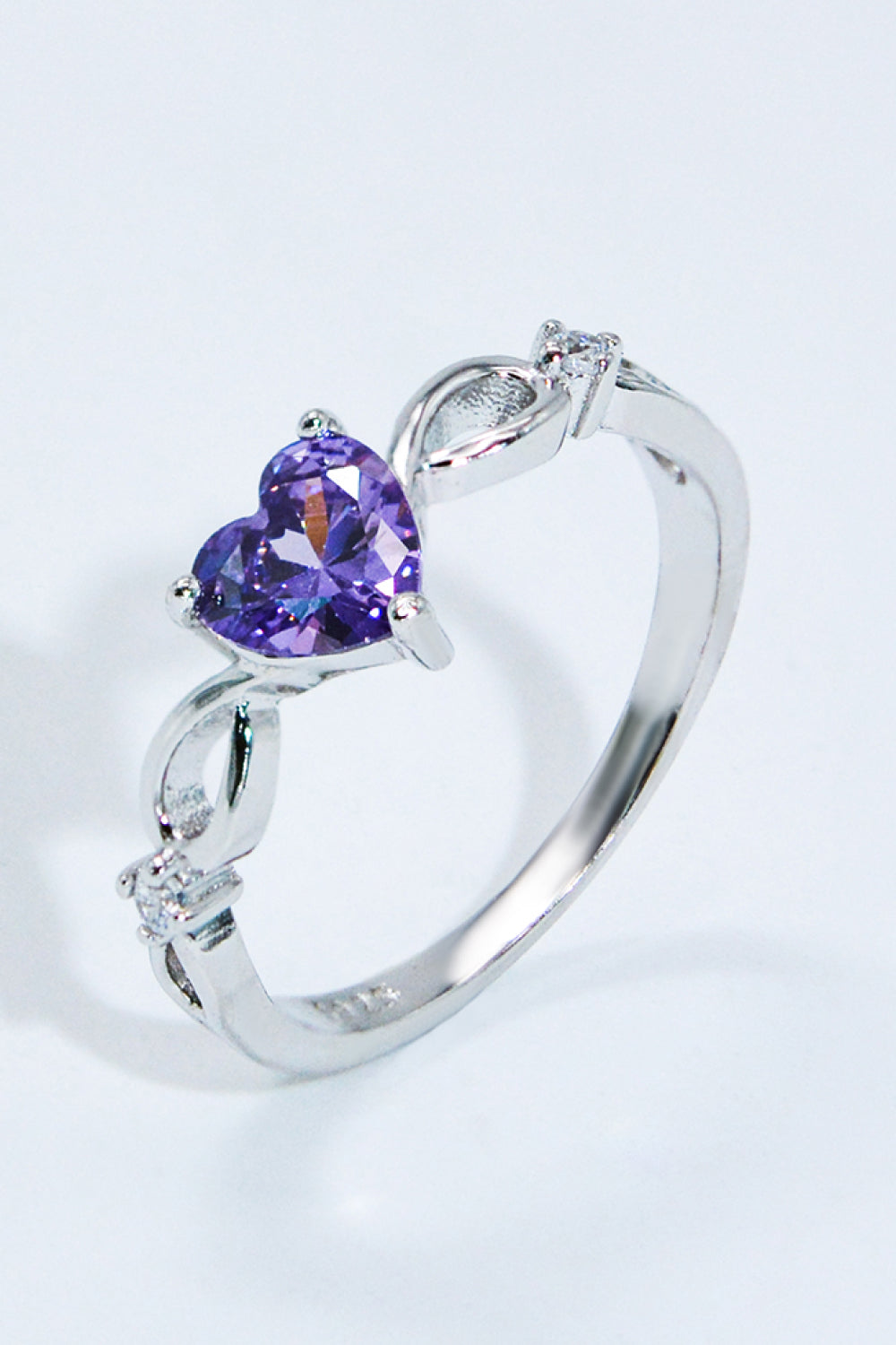 Crystal Heart 925 Sterling Silver Ring-Rings-Inspired by Justeen-Women's Clothing Boutique in Chicago, Illinois
