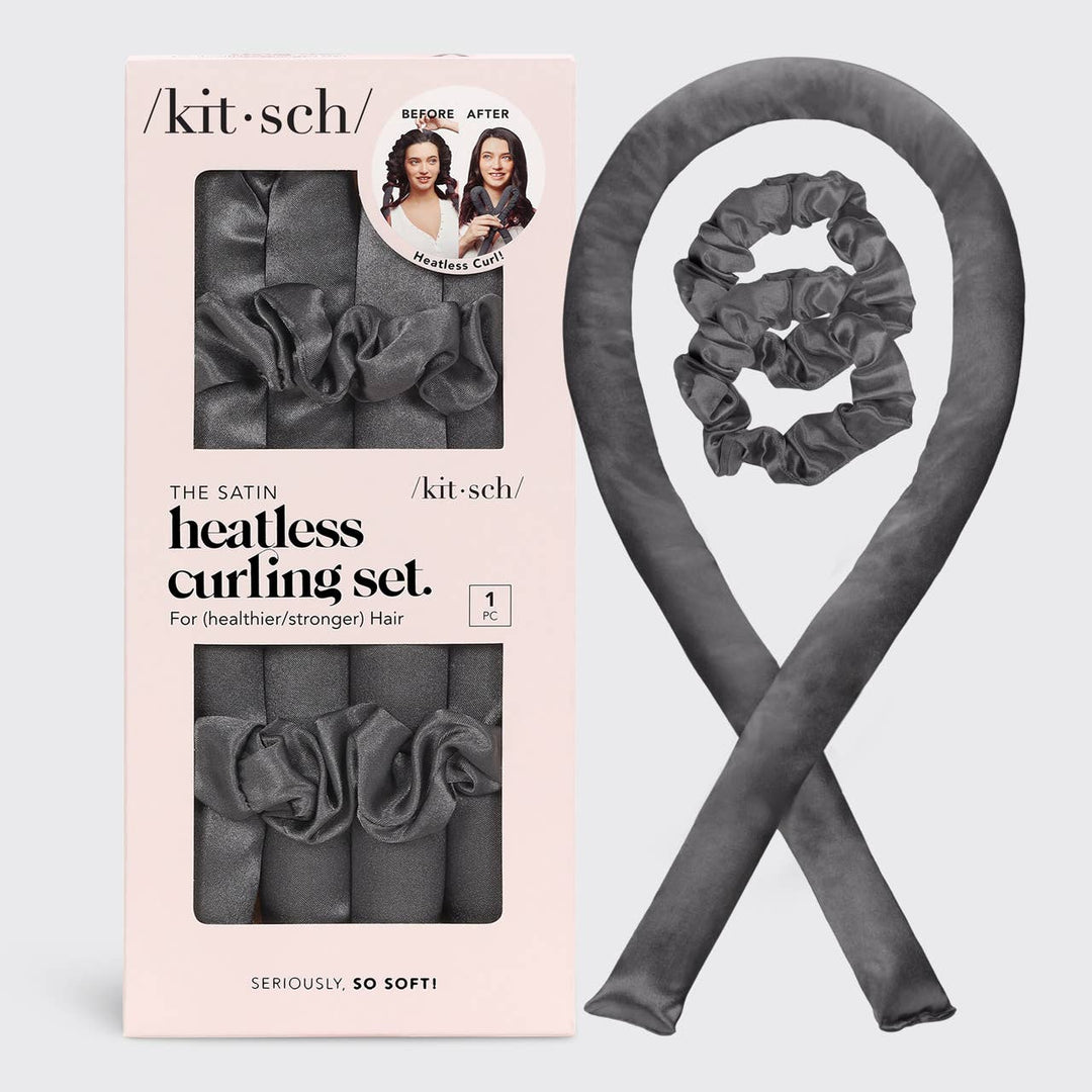 KITSCH Satin Heatless Curling Set, Charcoal-220 Beauty/Gift-Inspired by Justeen-Women's Clothing Boutique in Chicago, Illinois