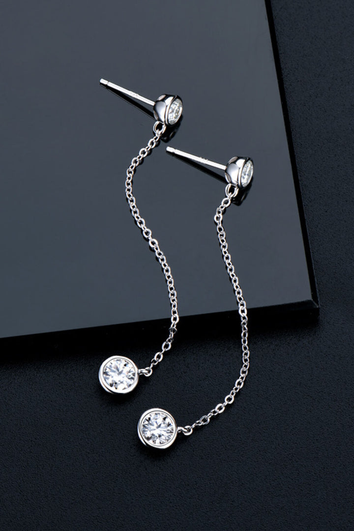 Moissanite Chain Earrings-Earrings-Inspired by Justeen-Women's Clothing Boutique in Chicago, Illinois