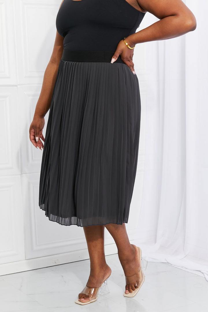 Zenana Full Size Romantic At Heart Pleated Chiffon Midi Skirt-Skirts-Inspired by Justeen-Women's Clothing Boutique in Chicago, Illinois