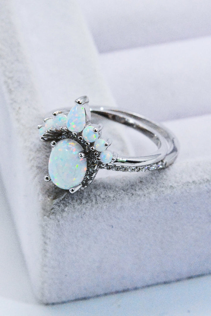 925 Sterling Silver Opal Ring-Rings-Inspired by Justeen-Women's Clothing Boutique in Chicago, Illinois