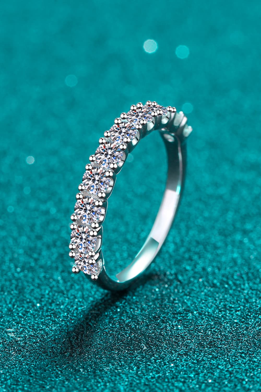 1 Carat Moissanite Half-Eternity Ring-Rings-Inspired by Justeen-Women's Clothing Boutique in Chicago, Illinois
