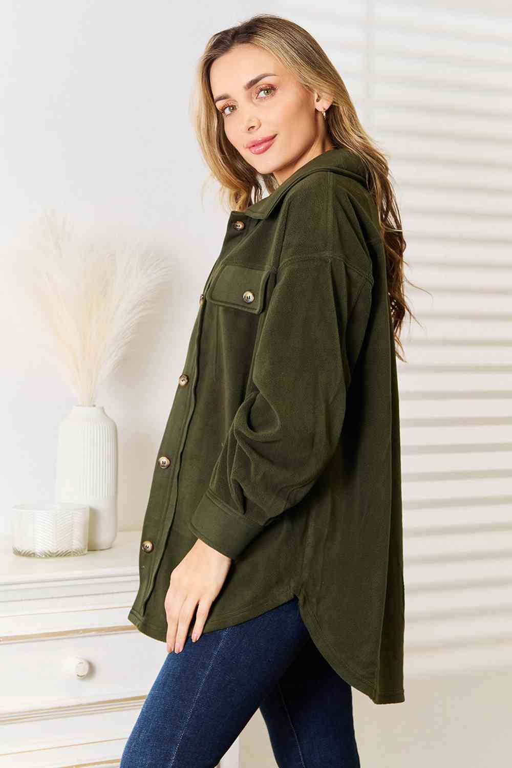 Heimish Cozy Girl Full Size Button Down Shacket-Outerwear-Inspired by Justeen-Women's Clothing Boutique