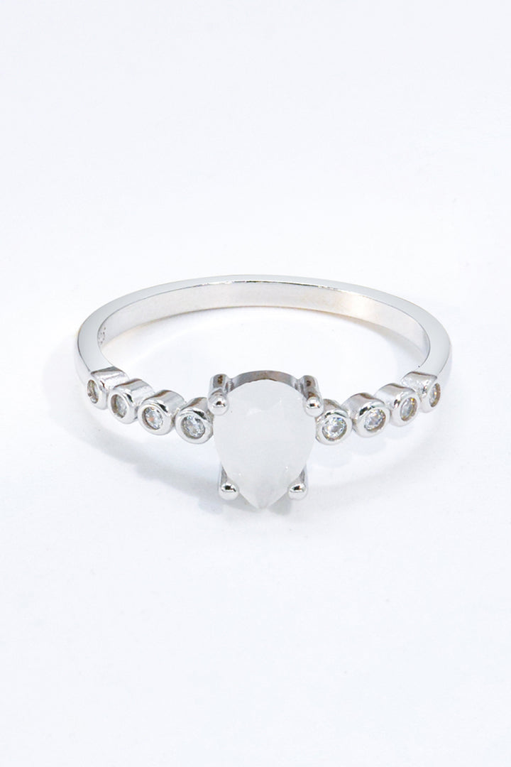 Teardrop Natural Moonstone Ring-Rings-Inspired by Justeen-Women's Clothing Boutique