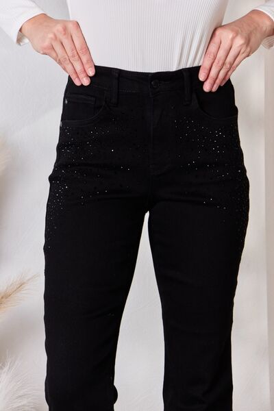 Judy Blue Full Size Rhinestone Embellishment Slim Jeans-Denim-Inspired by Justeen-Women's Clothing Boutique