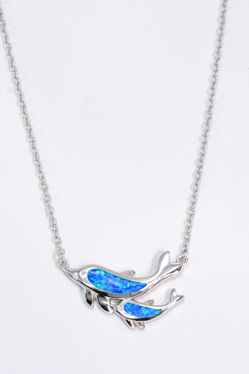 Opal Dolphin Chain-Link Necklace-Necklaces-Inspired by Justeen-Women's Clothing Boutique in Chicago, Illinois
