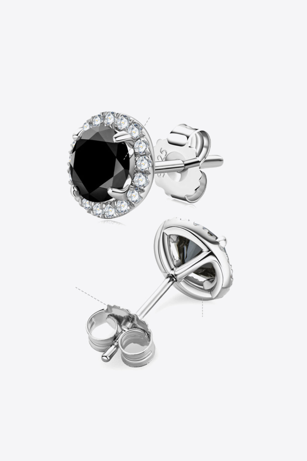 Two-Tone 4-Prong Moissanite Stud Earrings-Earrings-Inspired by Justeen-Women's Clothing Boutique in Chicago, Illinois