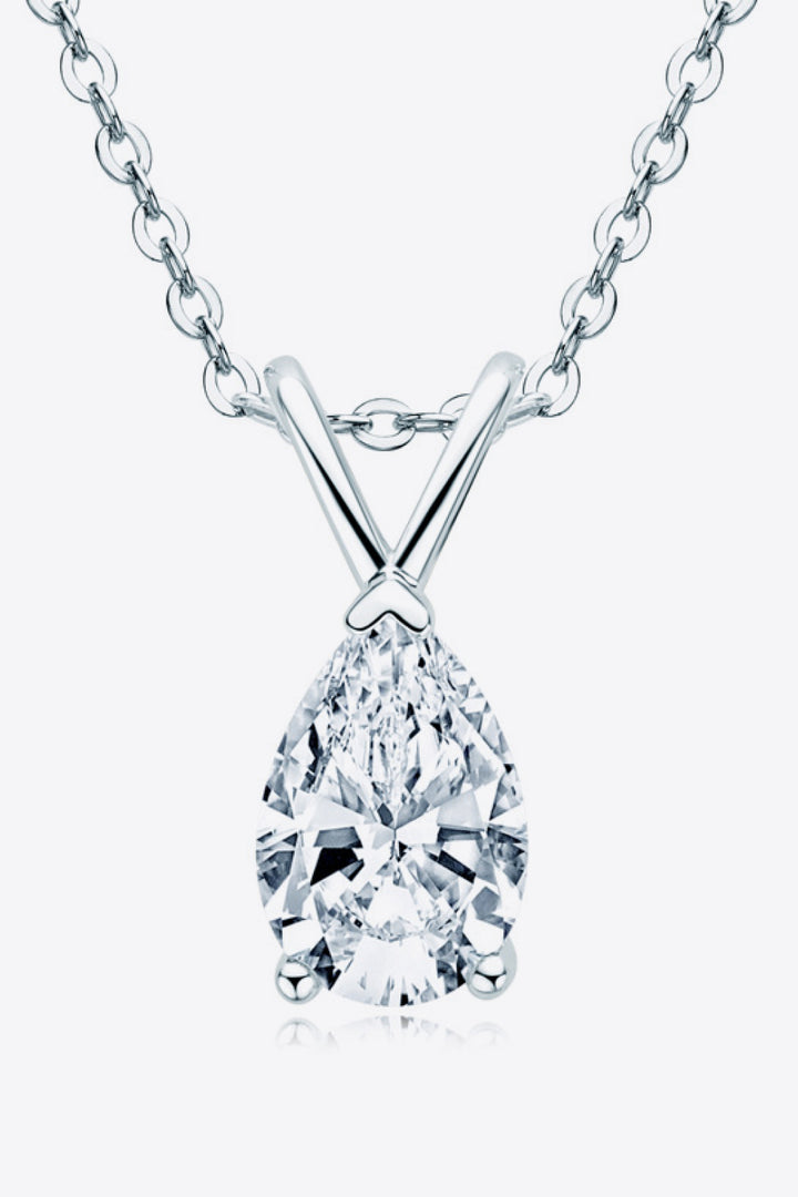 1.5 Carat Moissanite Pendant 925 Sterling Silver Necklace-Necklaces-Inspired by Justeen-Women's Clothing Boutique in Chicago, Illinois