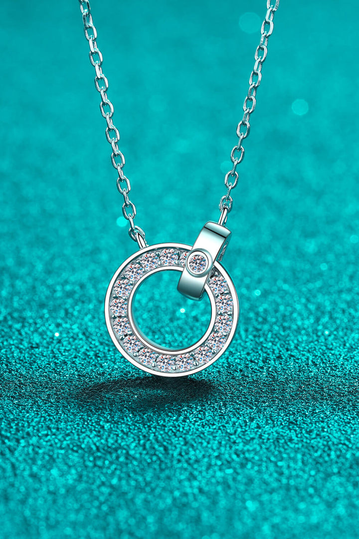 Moissanite Pendant Rhodium-Plated Necklace-Necklaces-Inspired by Justeen-Women's Clothing Boutique in Chicago, Illinois
