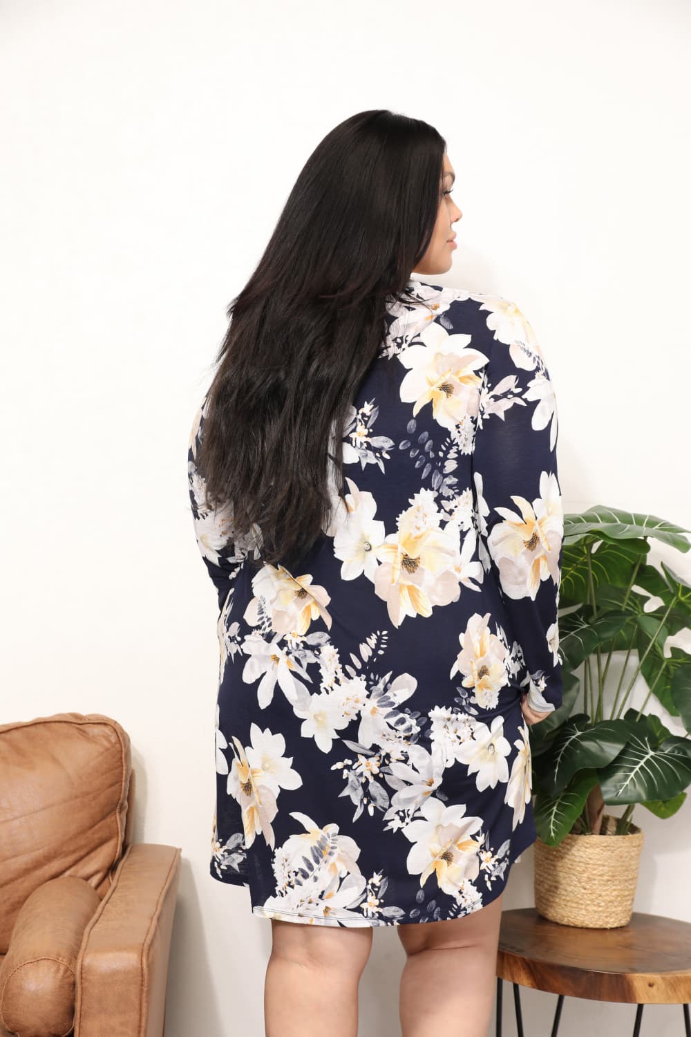 Sew In Love Full Size Flower Print Shirt Dress-Dresses-Inspired by Justeen-Women's Clothing Boutique in Chicago, Illinois
