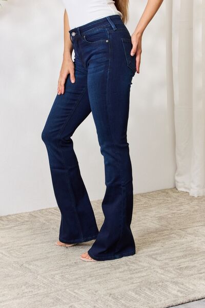 Kancan Full Size Mid Rise Flare Jeans-Denim-Inspired by Justeen-Women's Clothing Boutique