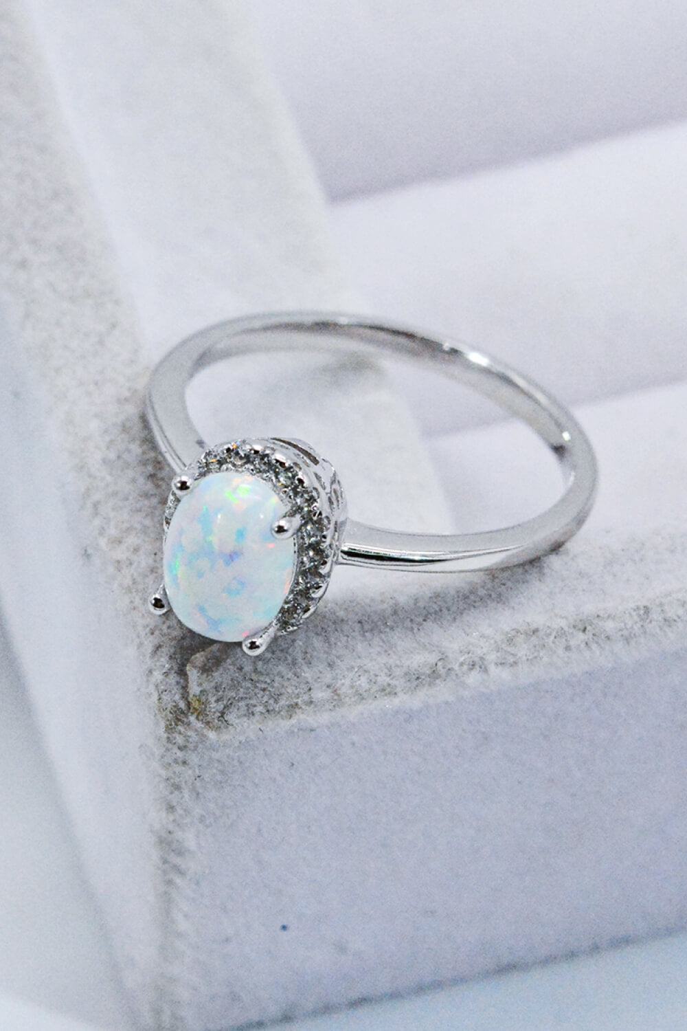925 Sterling Silver 4-Prong Opal Ring-Rings-Inspired by Justeen-Women's Clothing Boutique in Chicago, Illinois