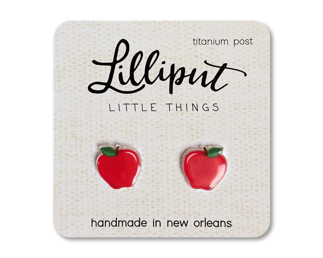 Apple Stud Earrings-Earrings-Inspired by Justeen-Women's Clothing Boutique in Chicago, Illinois