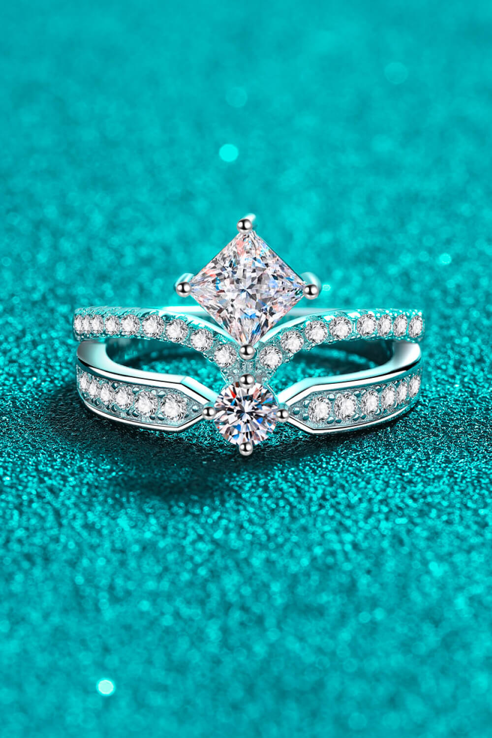 925 Sterling Silver Moissanite Crown Ring-Rings-Inspired by Justeen-Women's Clothing Boutique in Chicago, Illinois