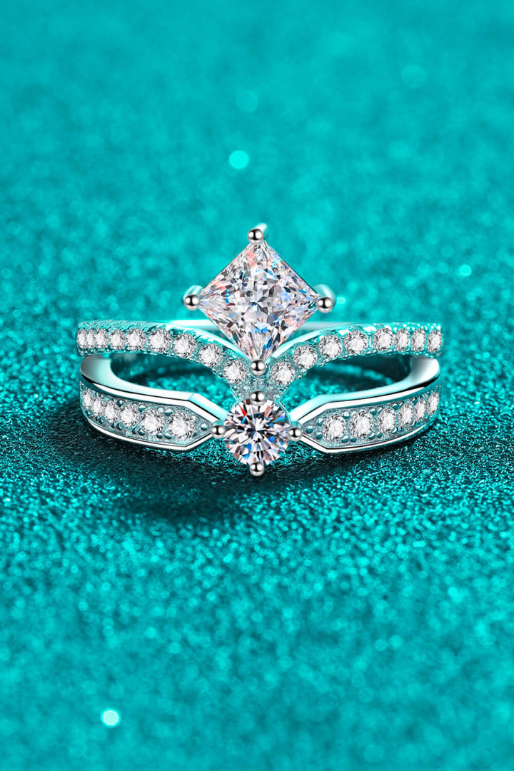 925 Sterling Silver Moissanite Crown Ring-Rings-Inspired by Justeen-Women's Clothing Boutique in Chicago, Illinois