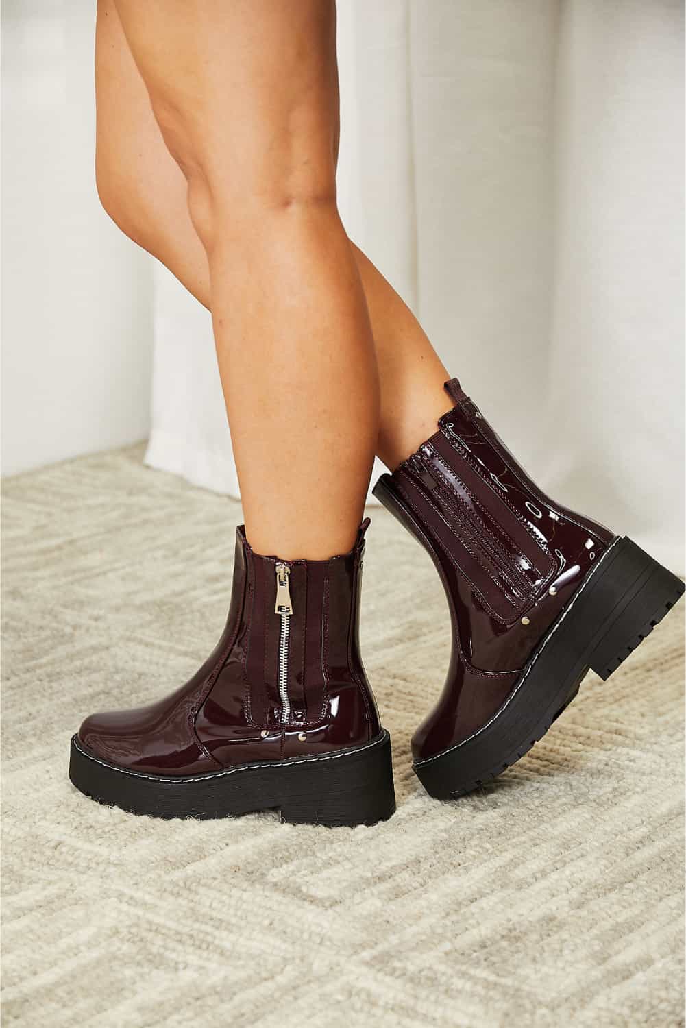 Forever Link Side Zip Platform Boots-Shoes-Inspired by Justeen-Women's Clothing Boutique in Chicago, Illinois