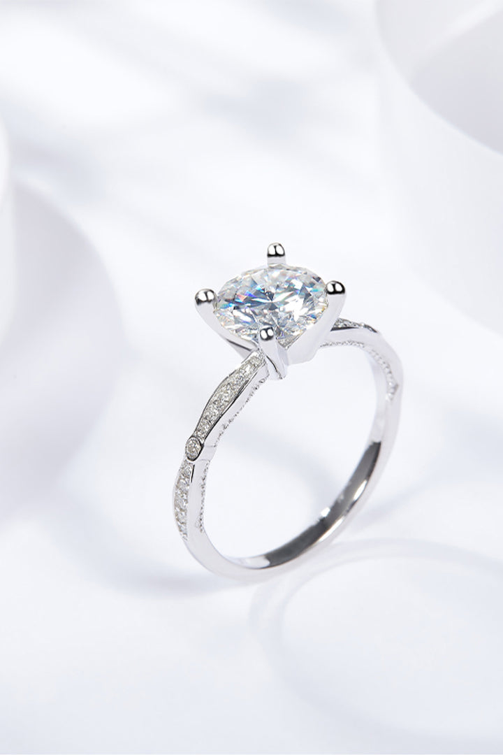 1.5 Carat Moissanite Side Stone Ring-Rings-Inspired by Justeen-Women's Clothing Boutique in Chicago, Illinois