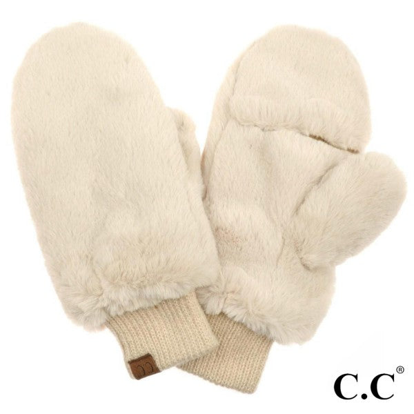 C.C. Brand Faux Fur Mitten Glove-Mittens-Inspired by Justeen-Women's Clothing Boutique in Chicago, Illinois