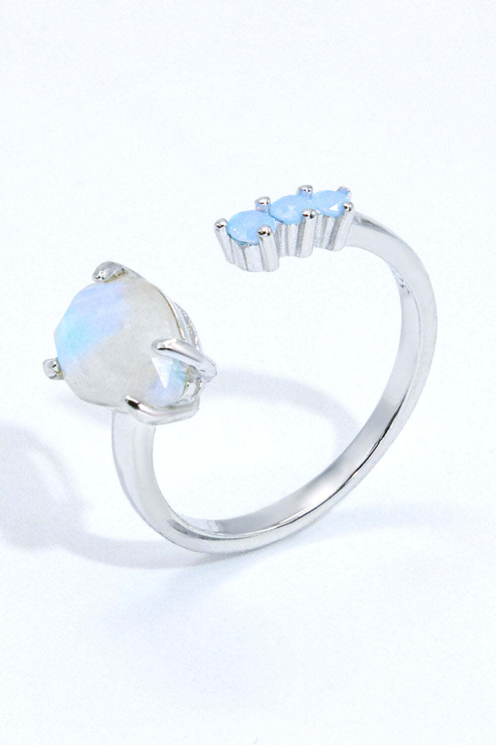 18K Rose Gold-Plated Moonstone Open Ring-Rings-Inspired by Justeen-Women's Clothing Boutique in Chicago, Illinois