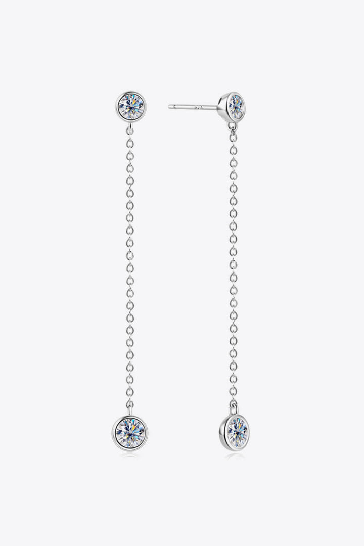 Moissanite Chain Earrings-Earrings-Inspired by Justeen-Women's Clothing Boutique in Chicago, Illinois