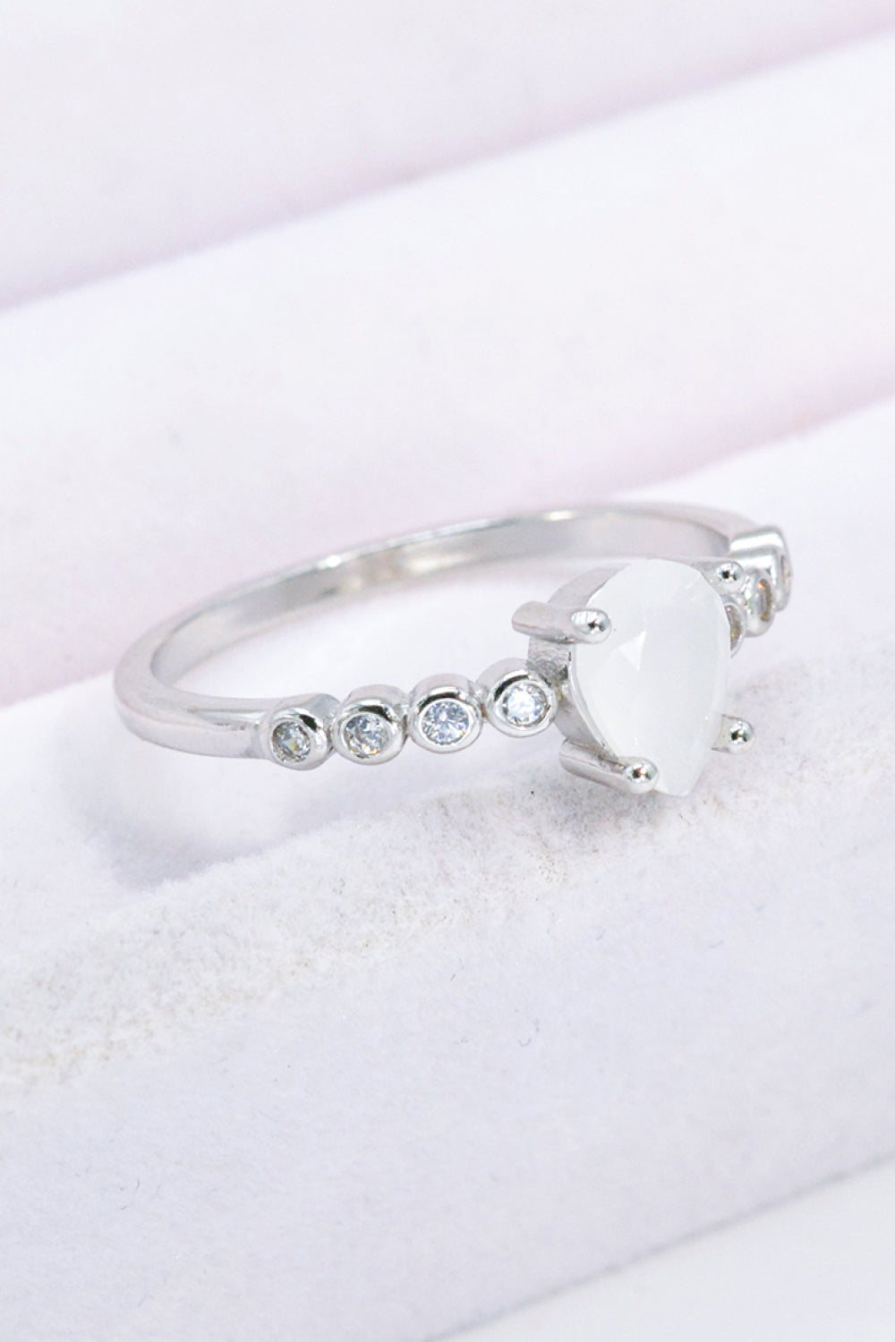Teardrop Natural Moonstone Ring-Rings-Inspired by Justeen-Women's Clothing Boutique in Chicago, Illinois