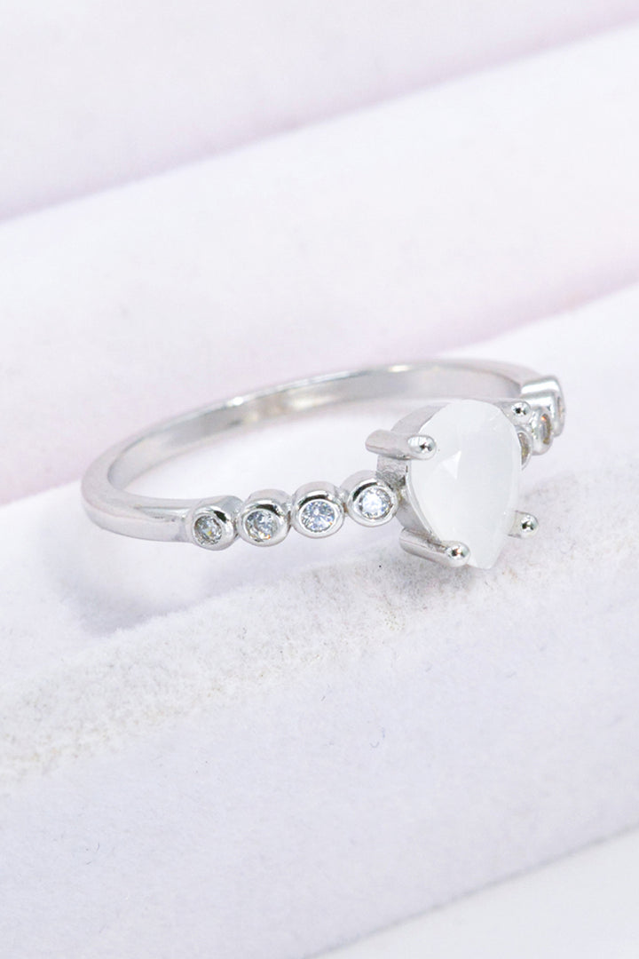 Teardrop Natural Moonstone Ring-Rings-Inspired by Justeen-Women's Clothing Boutique in Chicago, Illinois