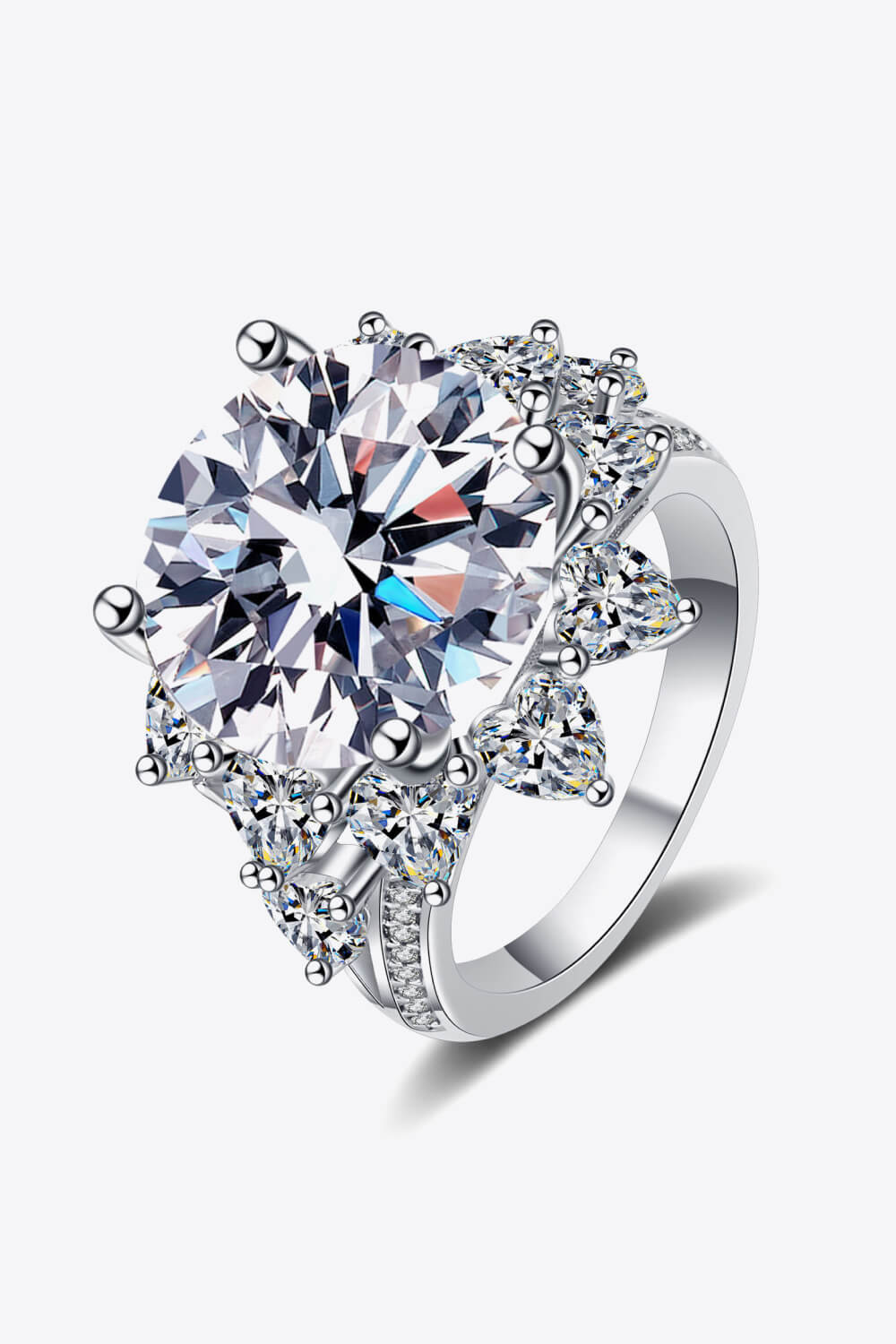 10 Carat Moissanite Flower-Shaped Ring-Rings-Inspired by Justeen-Women's Clothing Boutique in Chicago, Illinois