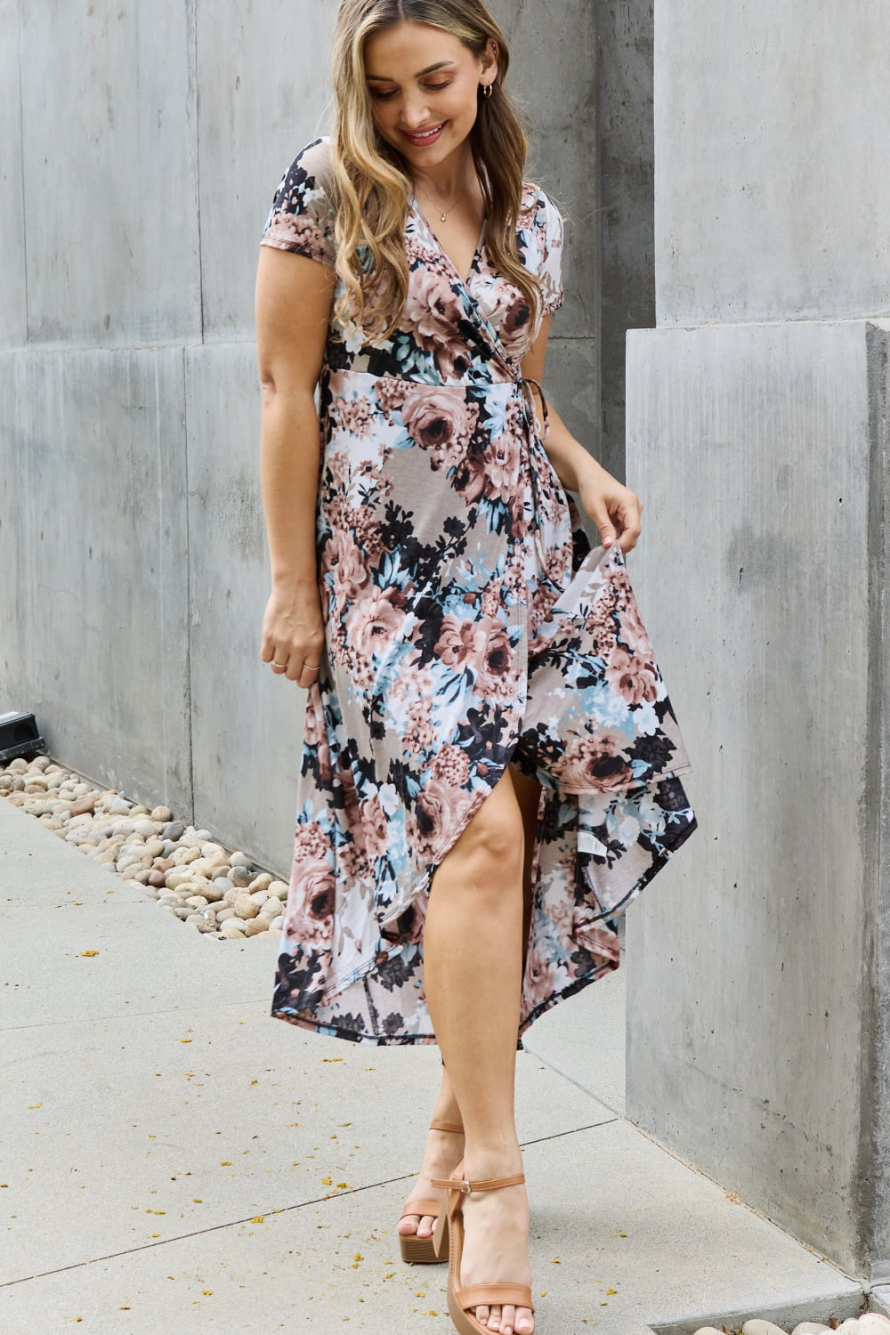Heimish Give Me Roses Full Size Floral Maxi Wrap Dress-Dresses-Inspired by Justeen-Women's Clothing Boutique in Chicago, Illinois