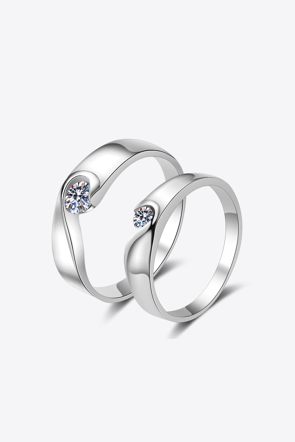 Moissanite Rhodium-Plated Ring-Rings-Inspired by Justeen-Women's Clothing Boutique in Chicago, Illinois