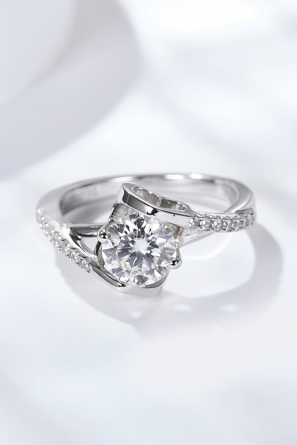 Limitless Love Platinum-Plated Moissanite Ring-Rings-Inspired by Justeen-Women's Clothing Boutique in Chicago, Illinois