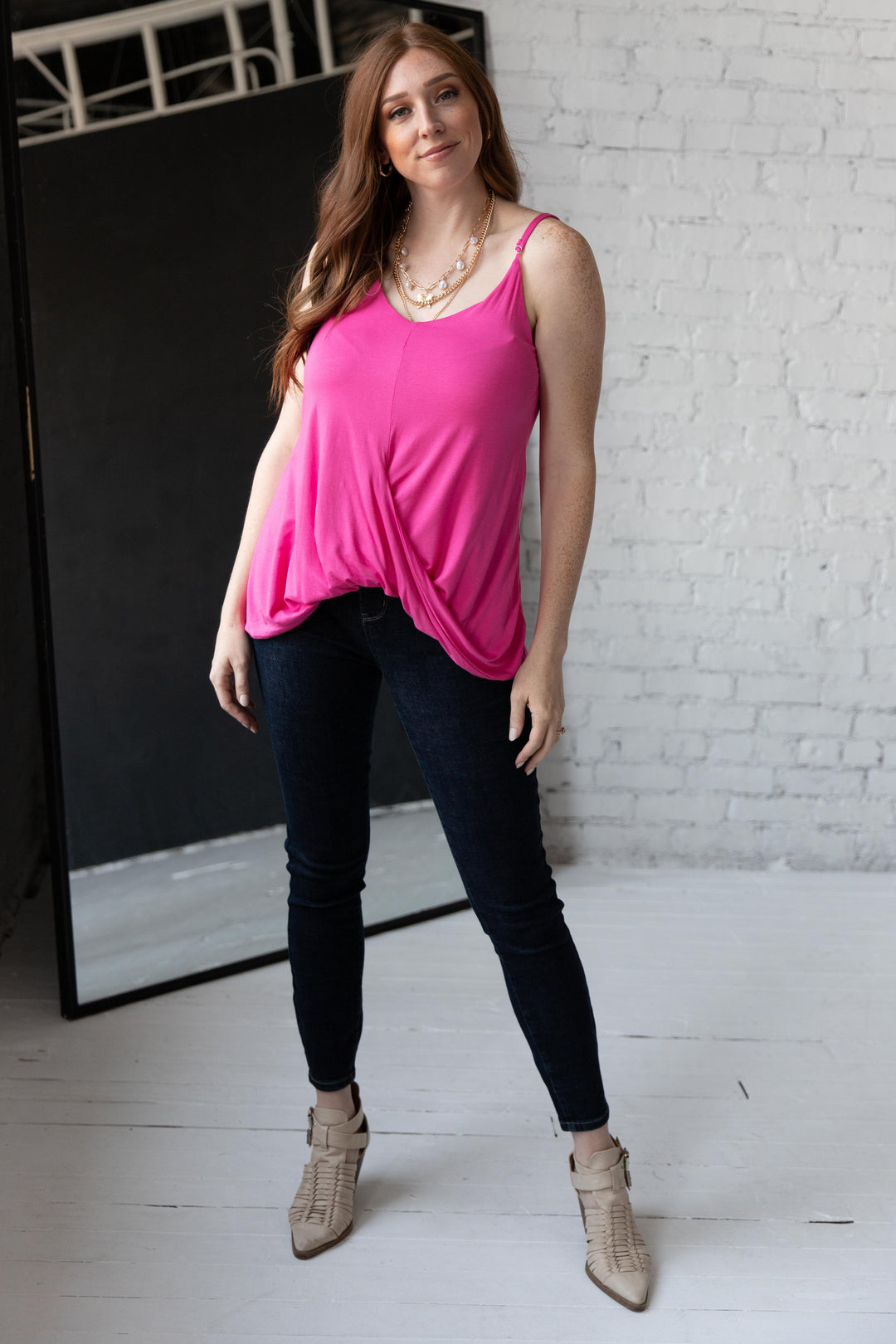 Think Pink Tank-Tank Tops-Inspired by Justeen-Women's Clothing Boutique in Chicago, Illinois