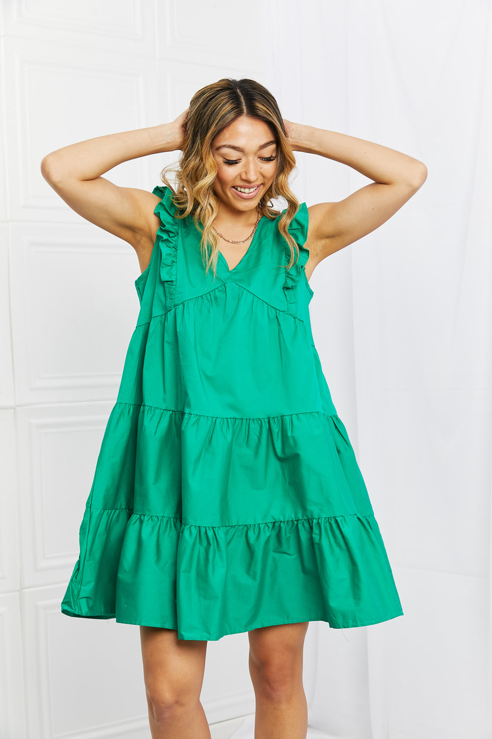 Hailey & Co Play Date Full Size Ruffle Dress-Dresses-Inspired by Justeen-Women's Clothing Boutique in Chicago, Illinois