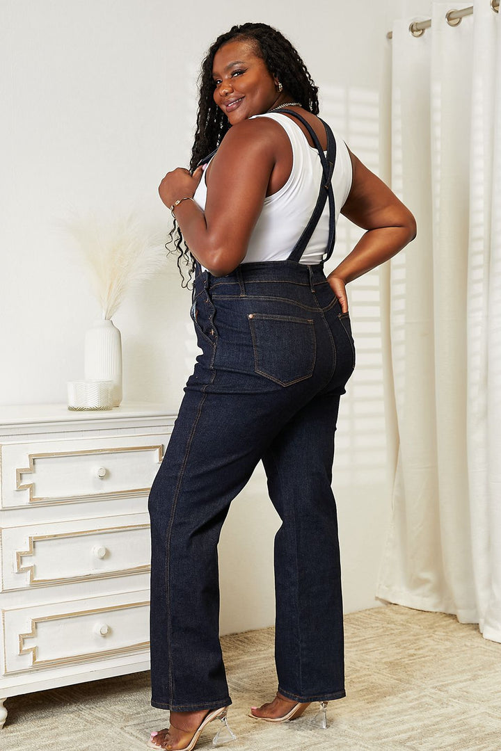 Judy Blue Full Size High Waist Classic Denim Overalls-Denim-Inspired by Justeen-Women's Clothing Boutique in Chicago, Illinois