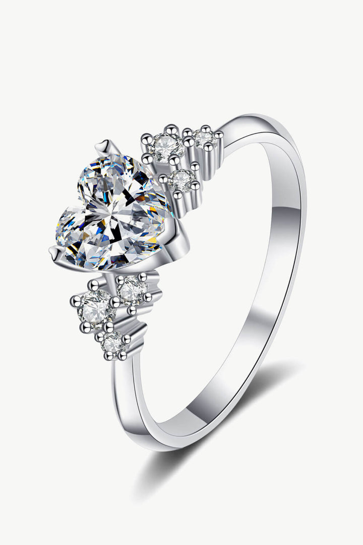 1 Carat Moissanite Heart Ring-Rings-Inspired by Justeen-Women's Clothing Boutique in Chicago, Illinois