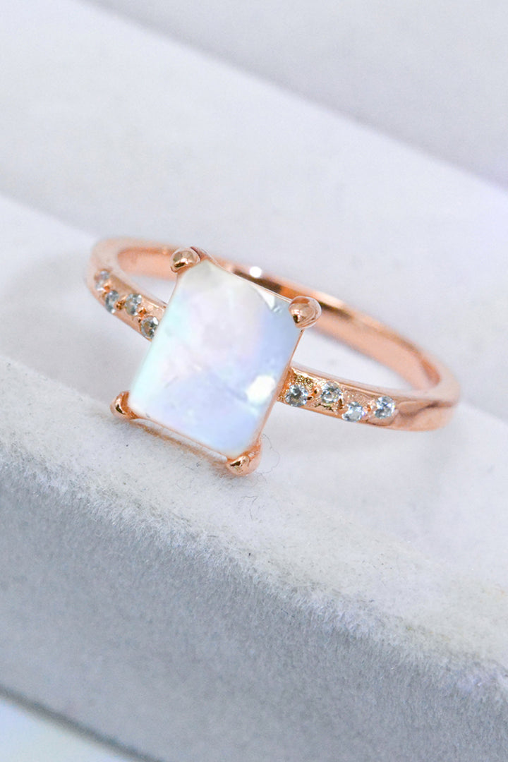 Square Moonstone Ring-Rings-Inspired by Justeen-Women's Clothing Boutique in Chicago, Illinois