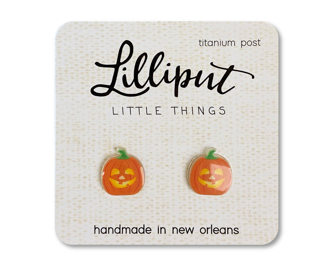 Jack O' Lantern Stud Earrings-Earrings-Inspired by Justeen-Women's Clothing Boutique in Chicago, Illinois