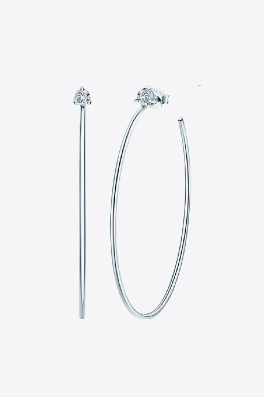 925 Sterling Silver Moissanite Hoop Earrings-Earrings-Inspired by Justeen-Women's Clothing Boutique in Chicago, Illinois