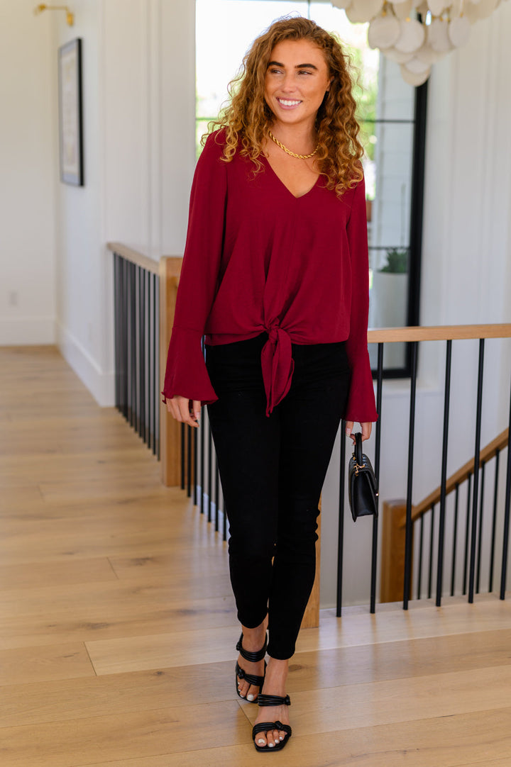 A Flare And A Bow Top-Long Sleeve Tops-Inspired by Justeen-Women's Clothing Boutique