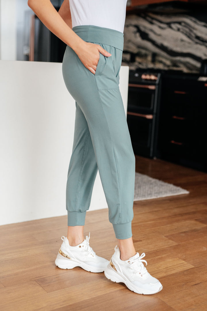 Always Accelerating Joggers in Tidewater Teal-Pants-Inspired by Justeen-Women's Clothing Boutique in Chicago, Illinois
