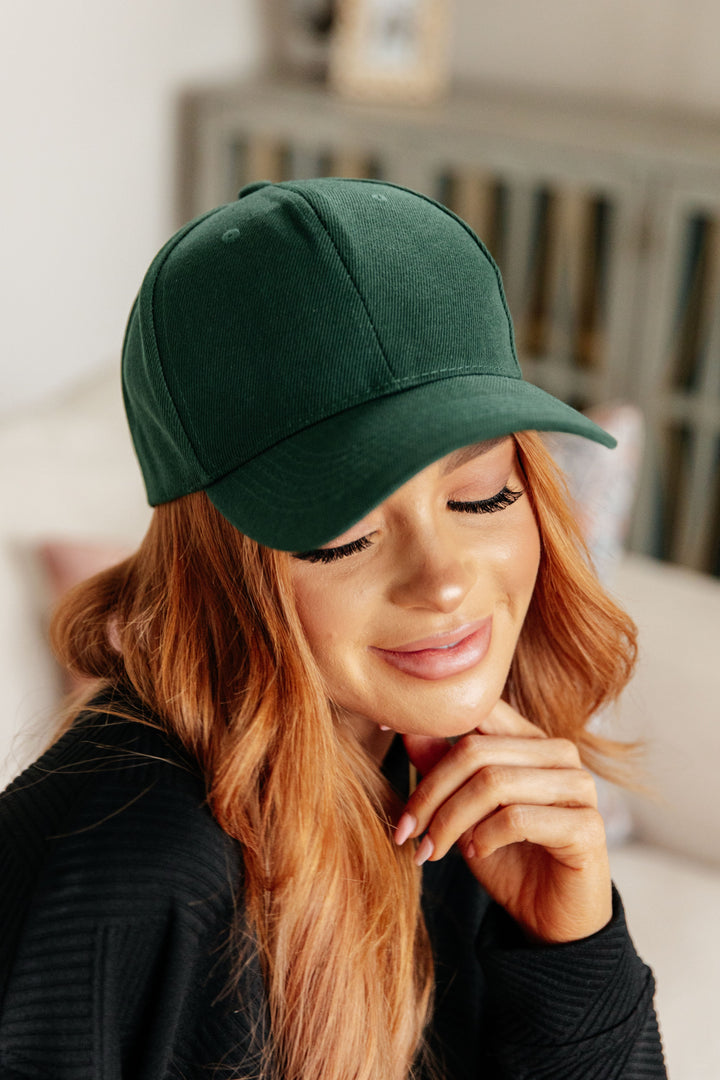 Basic Babe Ball Cap in Green-Accessories-Inspired by Justeen-Women's Clothing Boutique in Chicago, Illinois