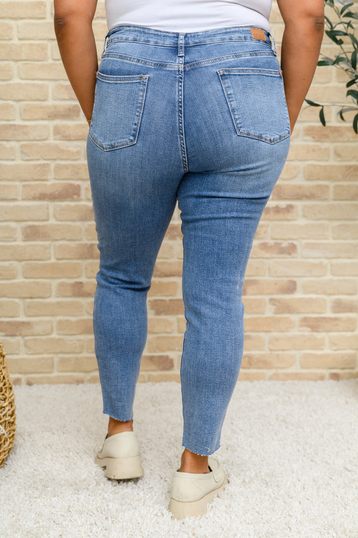 Becca Hi-Waisted Embroidered Pocket Relaxed Jeans-Denim-Inspired by Justeen-Women's Clothing Boutique in Chicago, Illinois