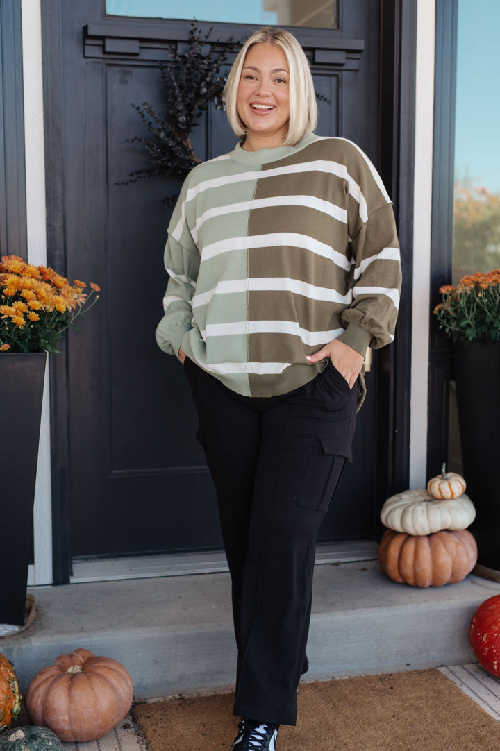 Can't Decide Color Block Striped Sweater-Sweaters/Sweatshirts-Inspired by Justeen-Women's Clothing Boutique in Chicago, Illinois